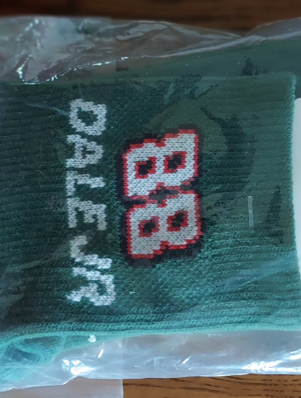 Dale Earnhardt 88 Green Knit Socks with Gripy Bottoms